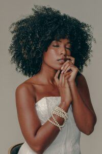 a photo of natural textured bridal hair