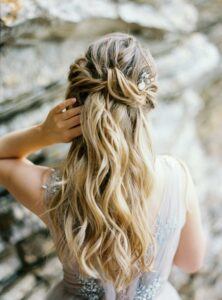 a photo of a half-up half-down hairstyle