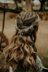a photo of a half-up half-down hairstyle